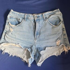 Abercrombie and Fitch light wash denim mom shorts